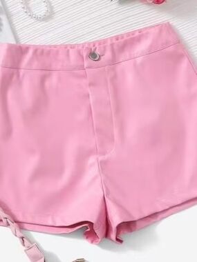 Pink Leather Shorts Size 6